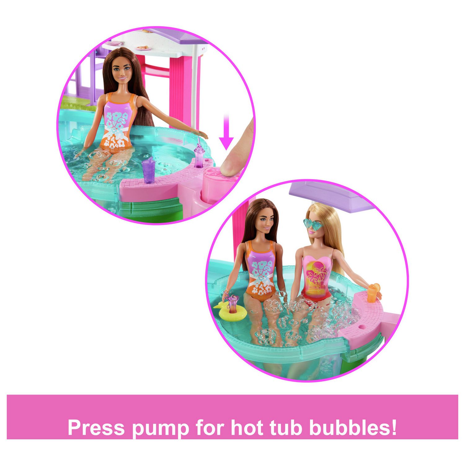 Barbie Dream Pool playset with slide and hot tub (British brand)