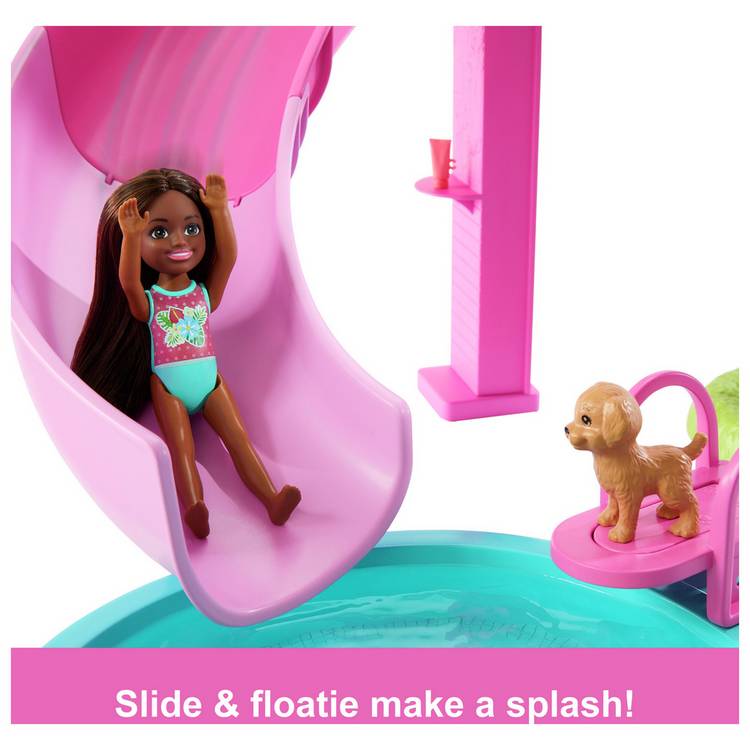 Barbie Dream Pool playset with slide and hot tub (British brand)