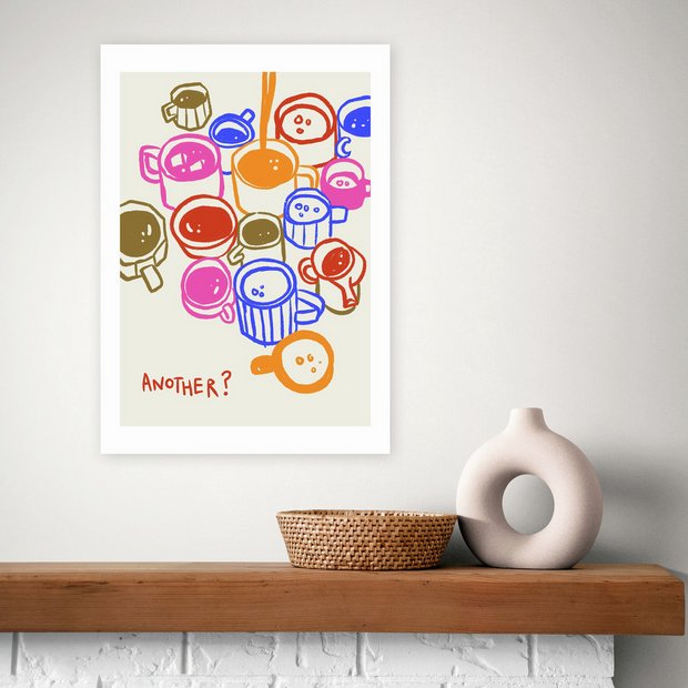 East End Prints coffee cups art print A3, imported from the UK
