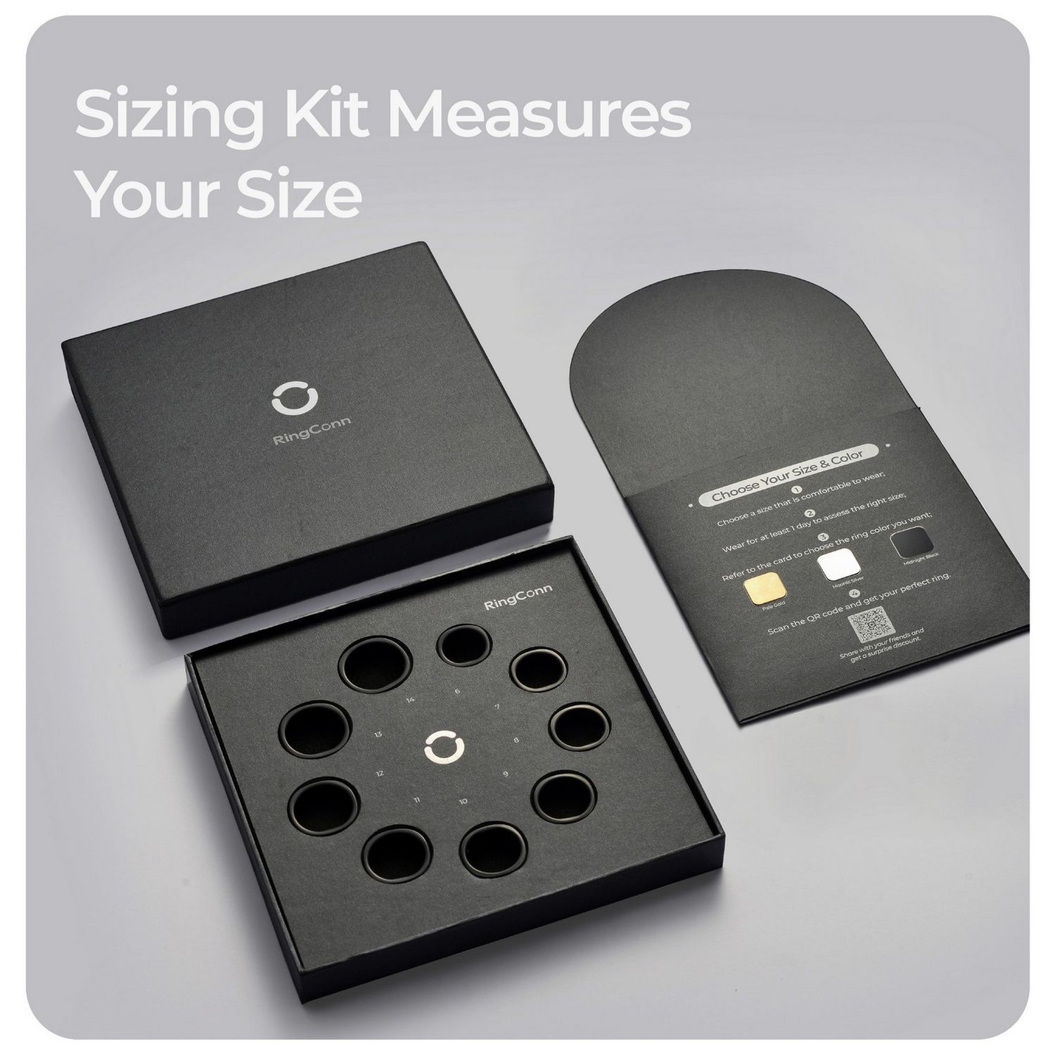 RingConn Gen 2 Smart Ring Sizing Kit, imported from the UK