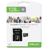 PNY microSD 128GB memory card with adaptor, imported from the UK