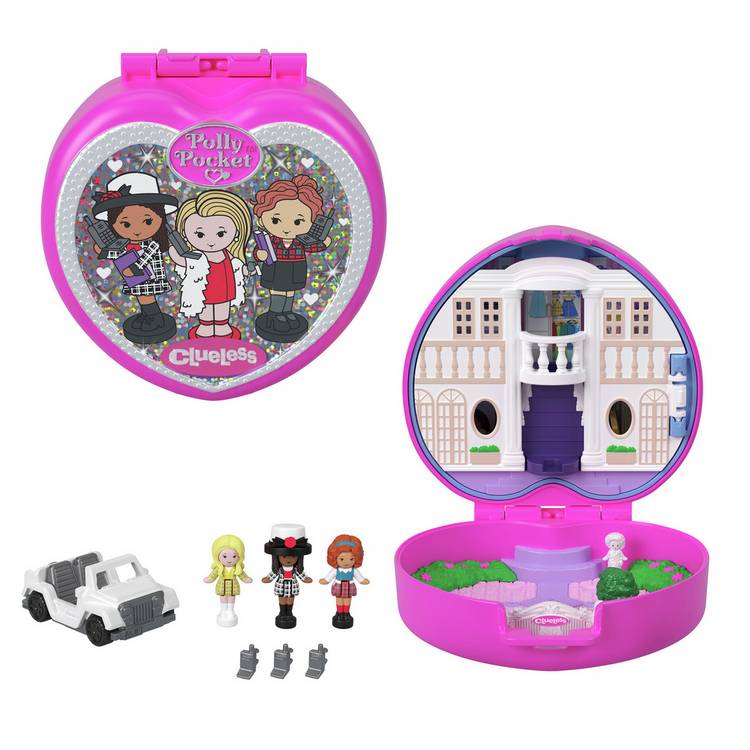 Polly Pocket Clueless micro dolls and car collector playset, UK version