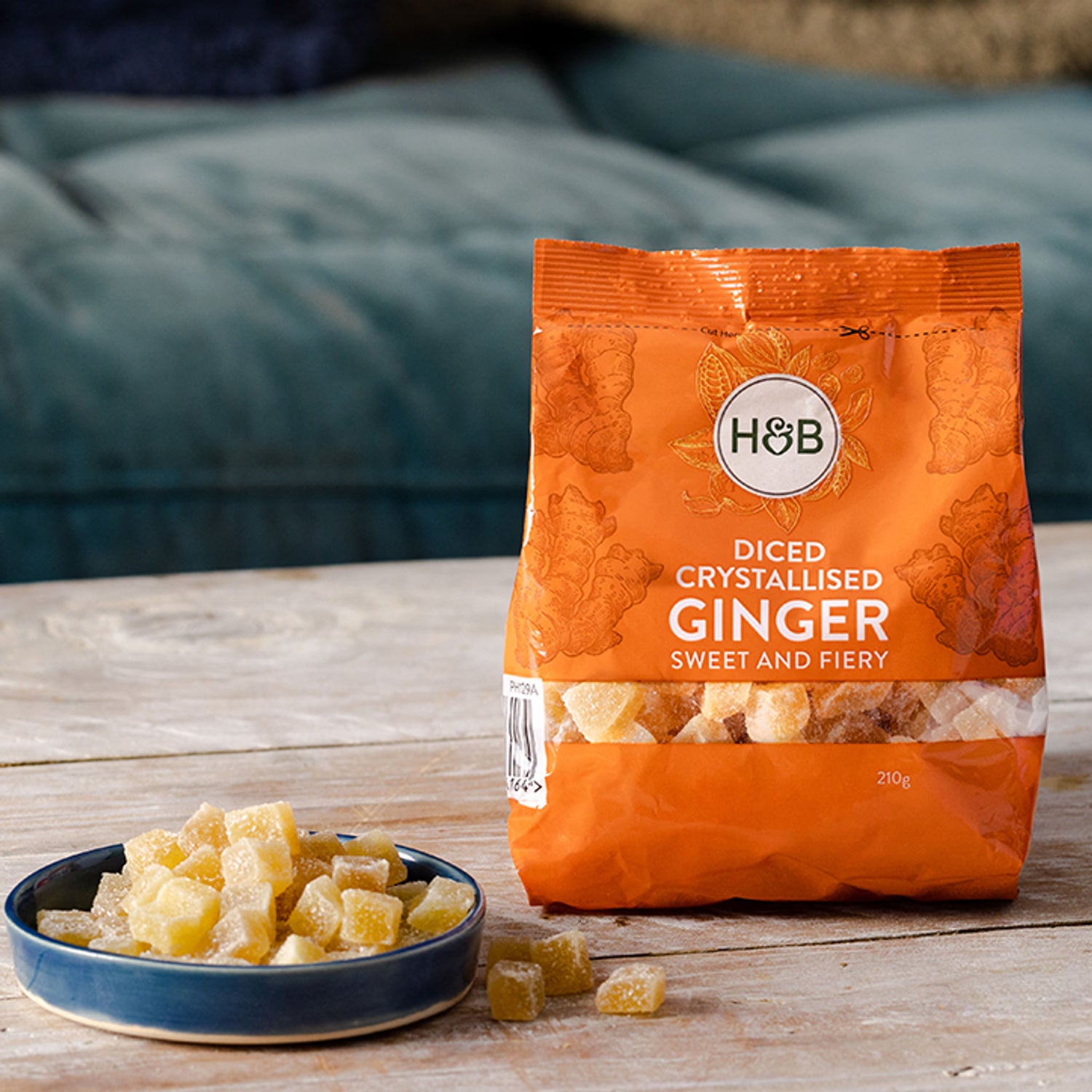 Holland & Barrett crystallised ginger 210g, imported from the UK