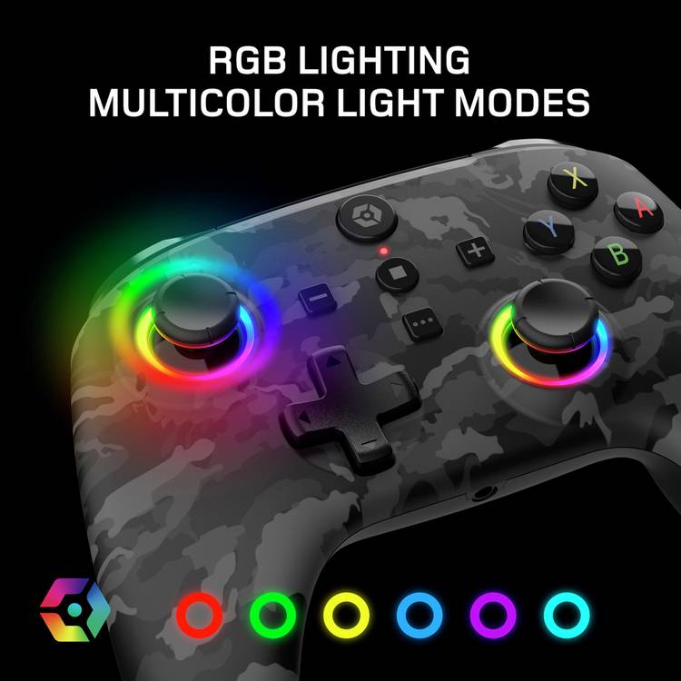 Gioteck WX5+ Camo wireless controller for Switch and PC, UK version