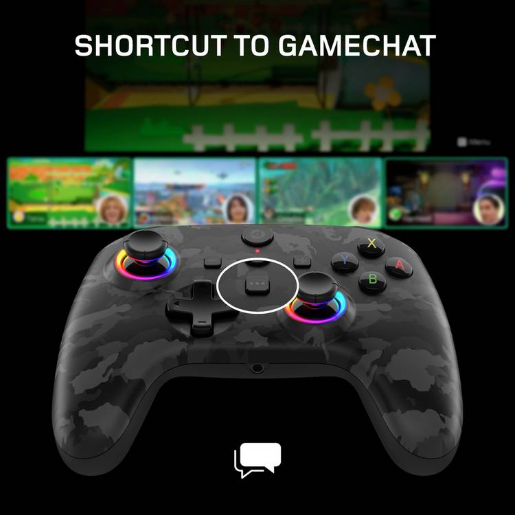 Gioteck WX5+ Camo wireless controller for Switch and PC, UK version