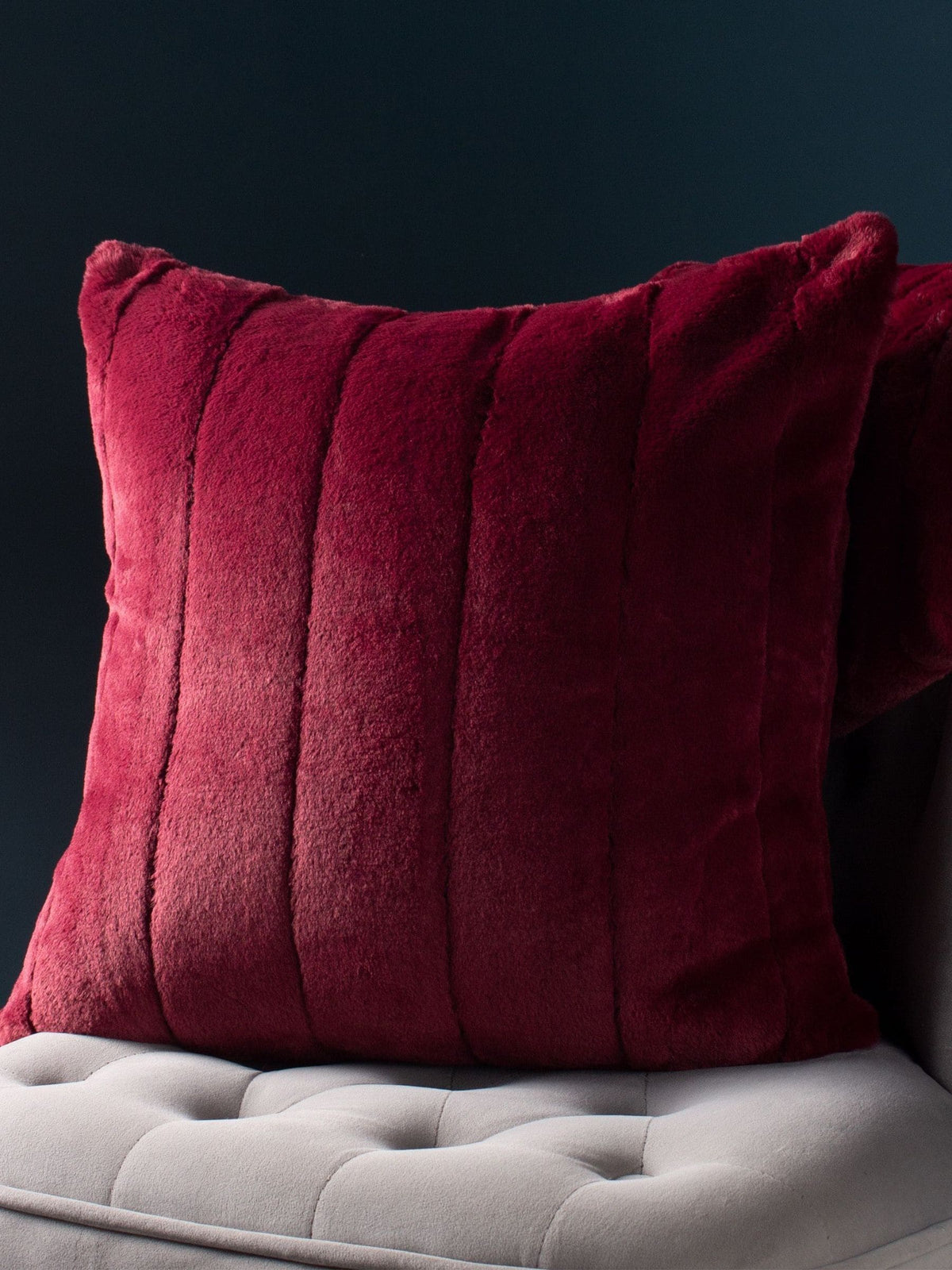 Paoletti Navy Blue Empress Faux Fur Cushion