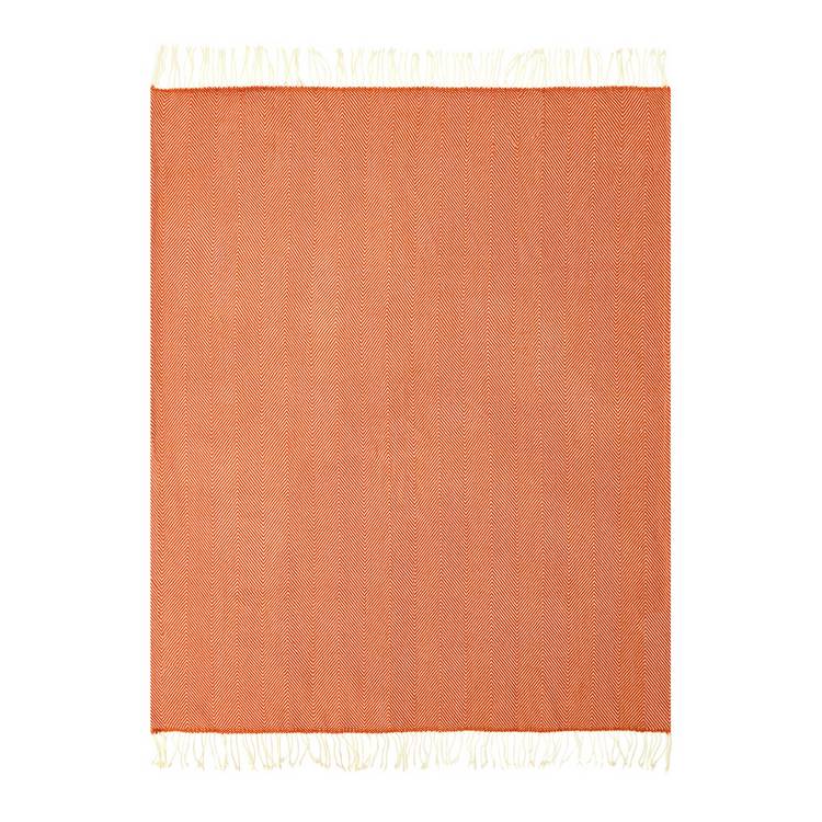 Habitat herringbone throw burnt orange 125x150cm, imported from the UK