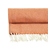 Habitat herringbone throw burnt orange 125x150cm, imported from the UK