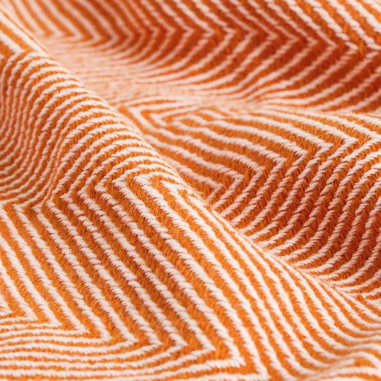 Habitat herringbone throw burnt orange 125x150cm, imported from the UK