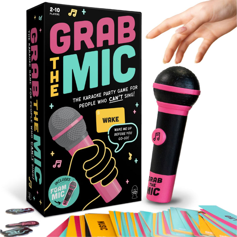 Lucky Egg Grab The Mic party game with foam microphone, UK version