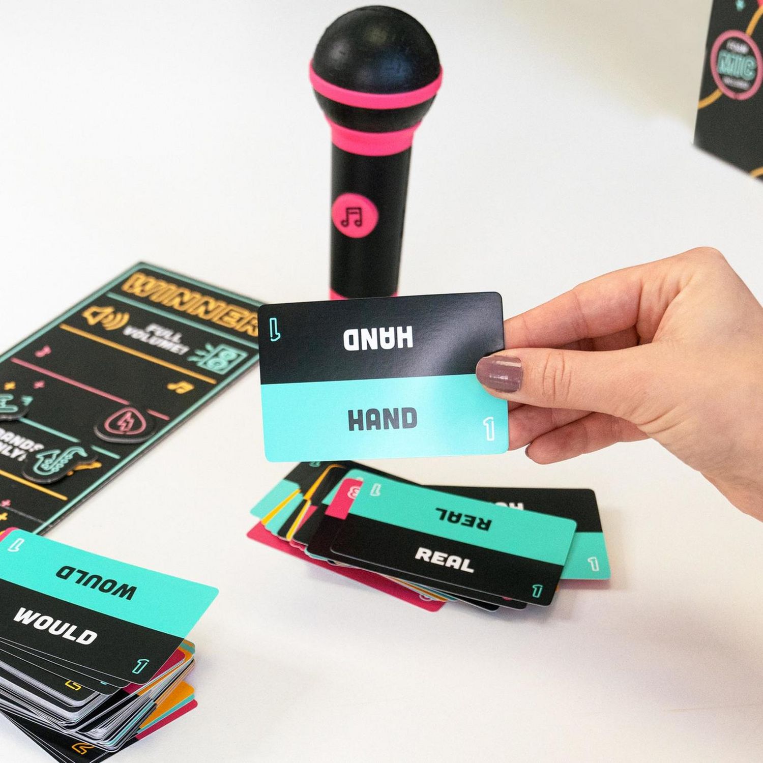 Lucky Egg Grab The Mic party game with foam microphone, UK version