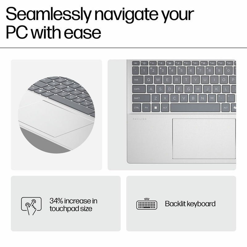 HP Pavilion 16 laptop Intel Core Ultra 7 16GB 1TB Silver (British brand)