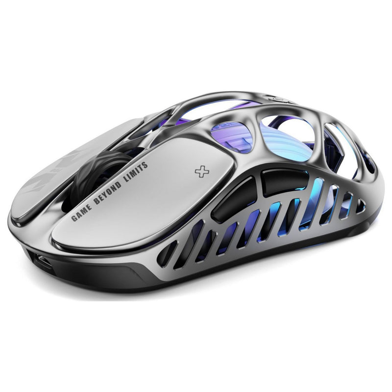GravaStar Mercury X Pro wireless gaming mouse in silver (British brand)