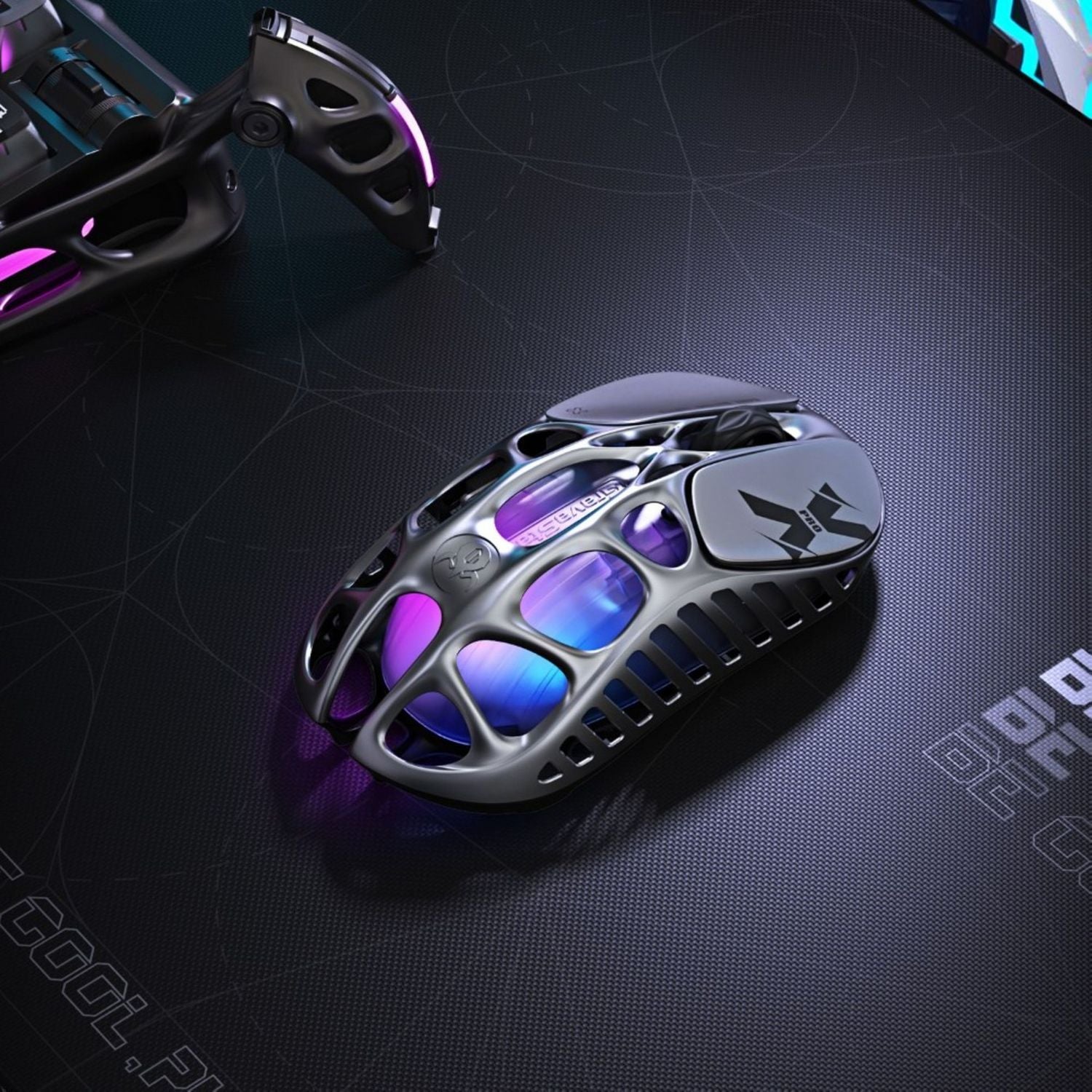 GravaStar Mercury X Pro wireless gaming mouse in silver (British brand)