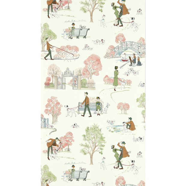 Sanderson 101 Dalmatian candy floss cream wallpaper, imported from the UK