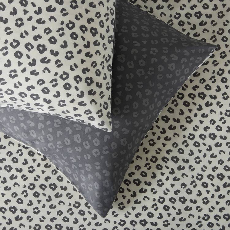 Argos Home leopard print grey bedding set single (British brand)