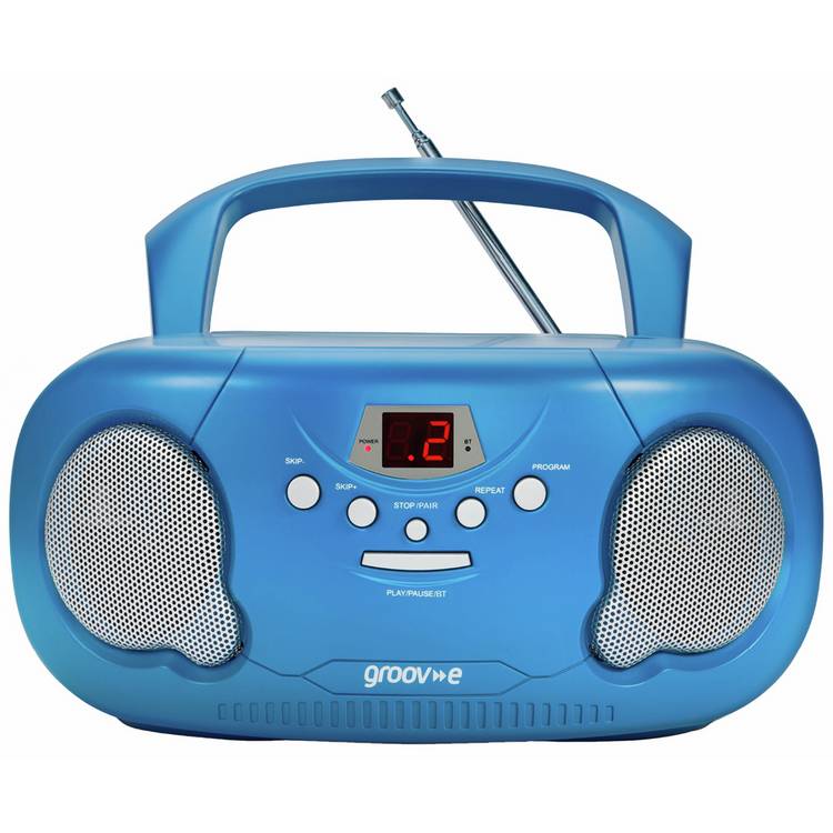 Groov-e Boombox CD player radio blue portable (British brand)