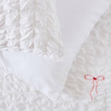 Argos Home embroidered bows white bedding set single, imported from the UK