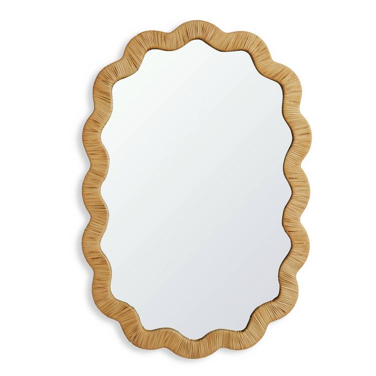 Habitat rattan wavy wall mirror 90x60cm (British brand)