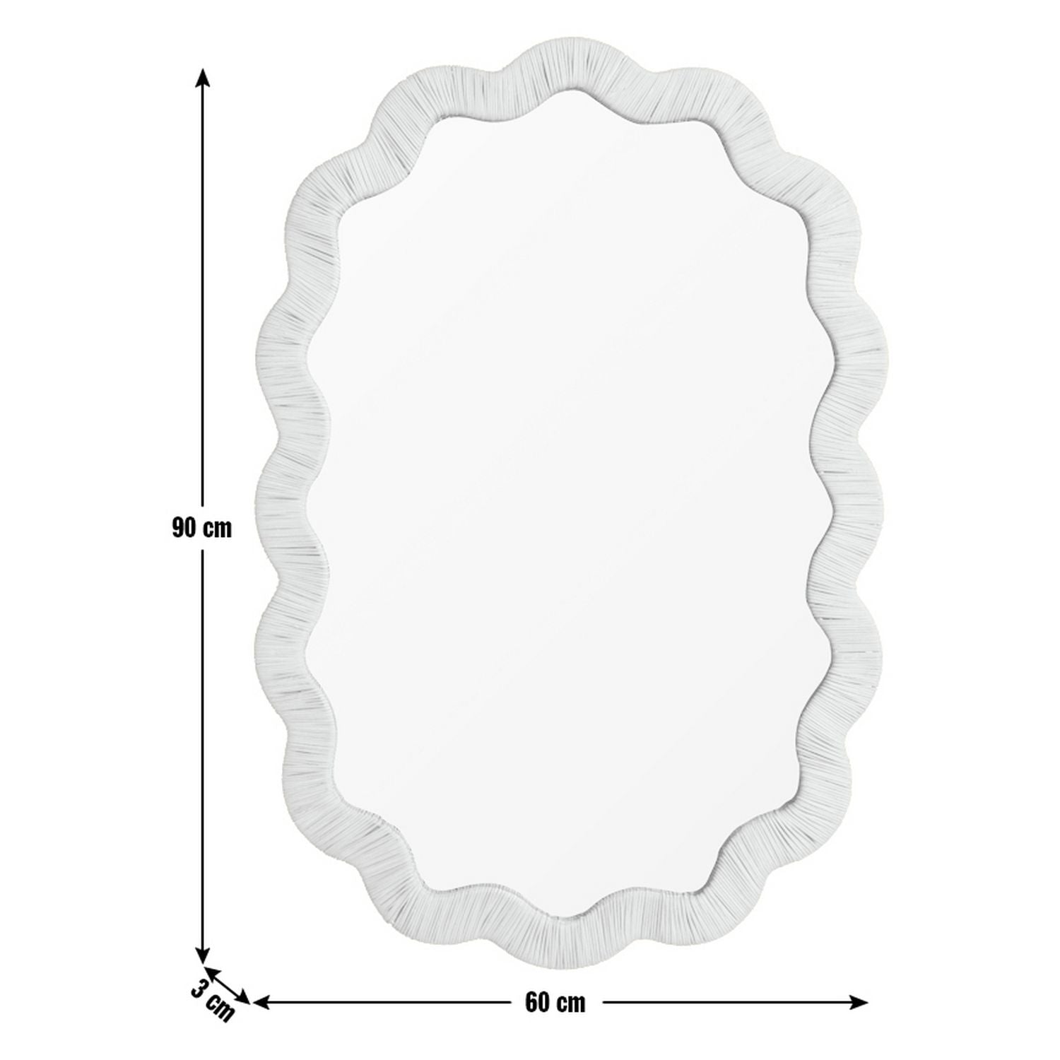 Habitat rattan wavy wall mirror 90x60cm (British brand)