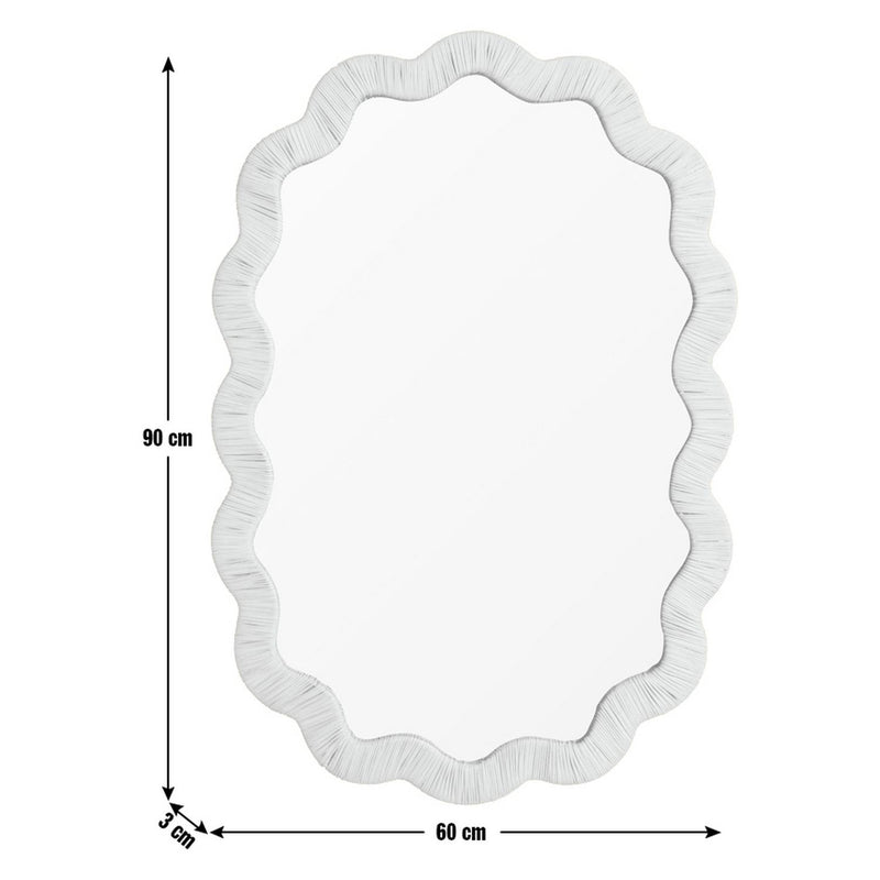 Habitat rattan wavy wall mirror 90x60cm (British brand)
