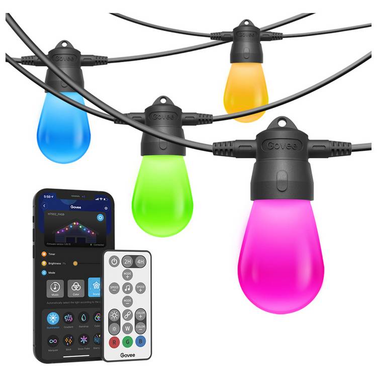 Govee warm white outdoor string light 15m, imported from the UK