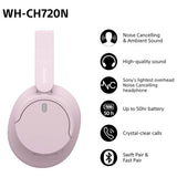 Sony WH-CH720N over-ear wireless headphones in pink, UK version