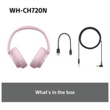 Sony WH-CH720N over-ear wireless headphones in pink, UK version