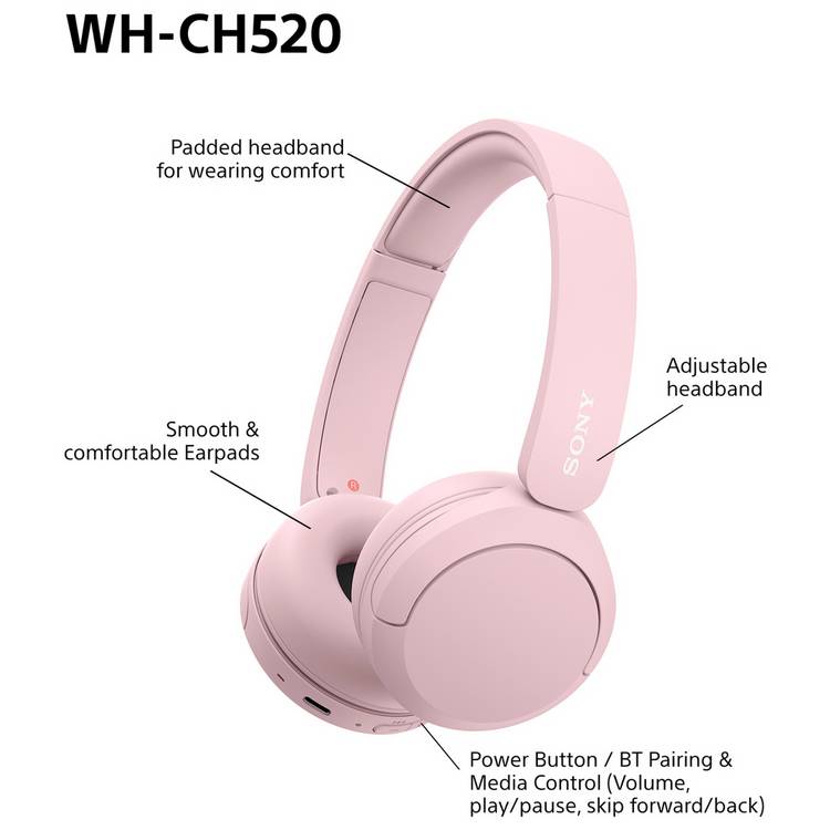 Sony wireless headphones pink, imported from the UK