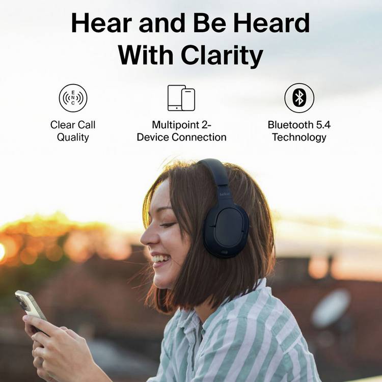 Belkin SoundForm Surround over-ear wireless headphones Navy - British product