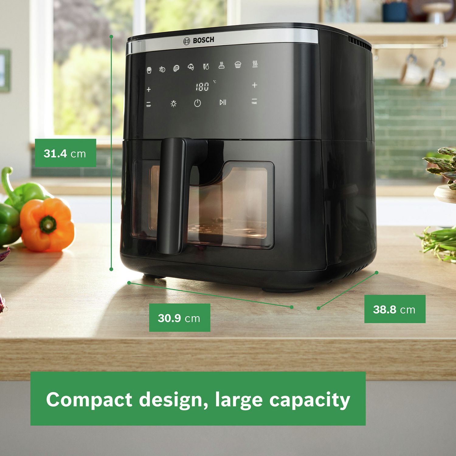 Bosch Series 6 air fryer 7.2L black (British brand)