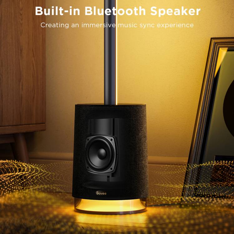 Govee Lyra RGBIC corner floor lamp with speaker black, imported from the UK