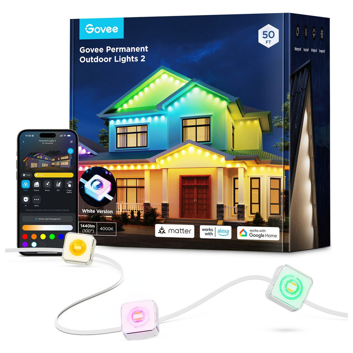 Govee permanent outdoor smart light chain 15m, UK version