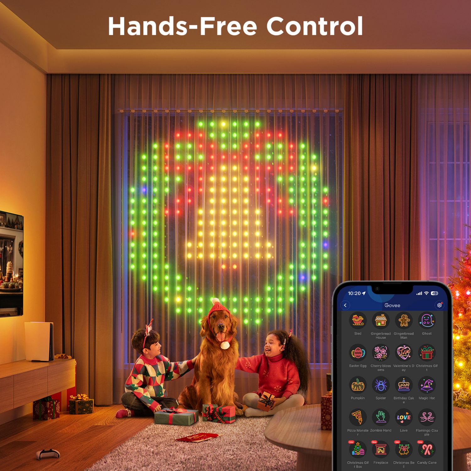 Govee RGBIC curtain lights 400 LEDs smart lighting - British product