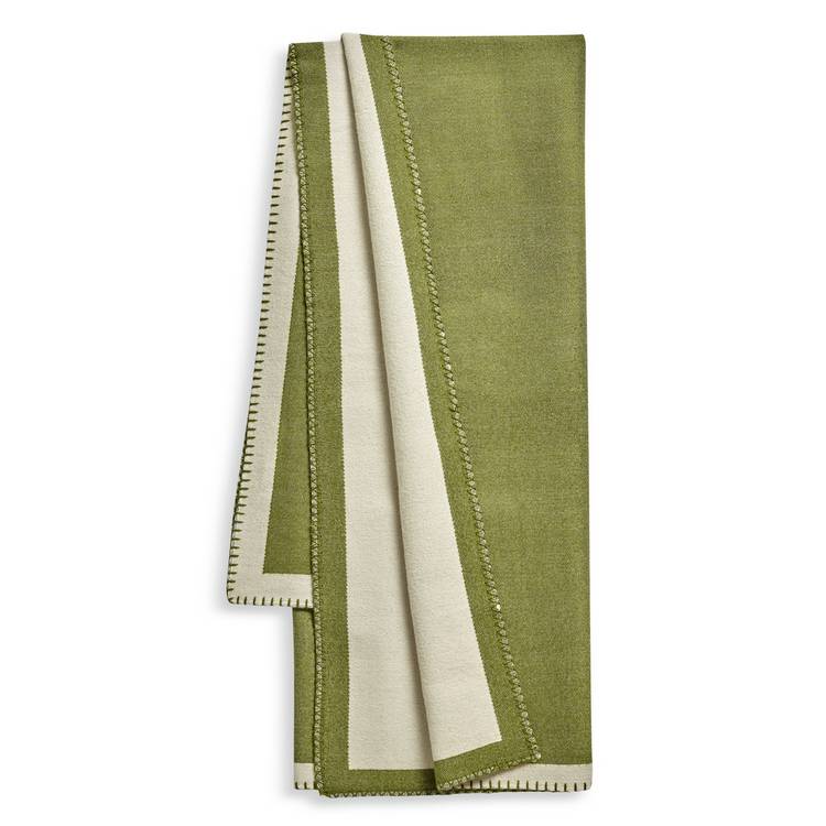 Habitat blanket stitch throw green 125x150cm, UK version
