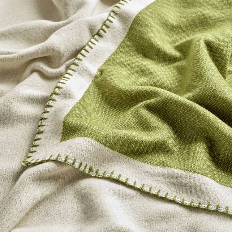 Habitat blanket stitch throw green 125x150cm, UK version