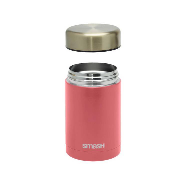 Smash stainless steel pink food flask (British brand)