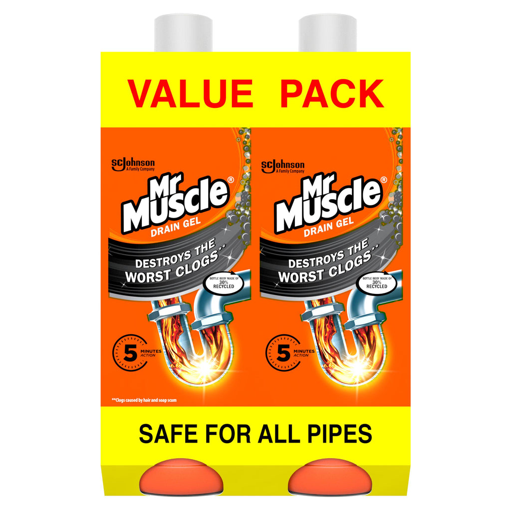 Mr Muscle Gel Sink & Drain Unblocker Twin Pack 2x1L