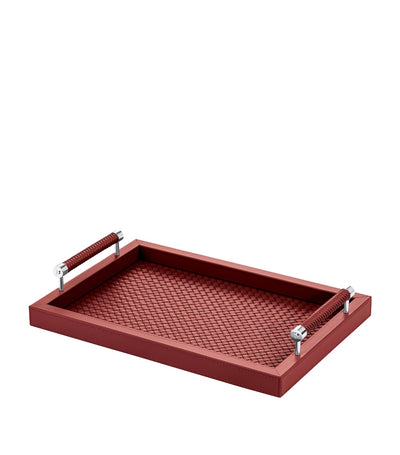 Harrods Riviere Leather Woven Diana Tray 46cm x 31cm- Buy online at McGrocer