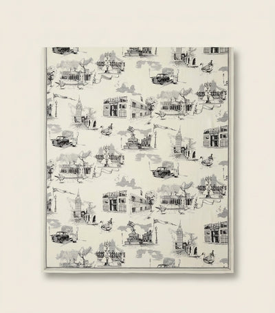 Harrods Burberry Silk-Wool London Landmarks Scarf 200 x 90cm- Buy online at McGrocer