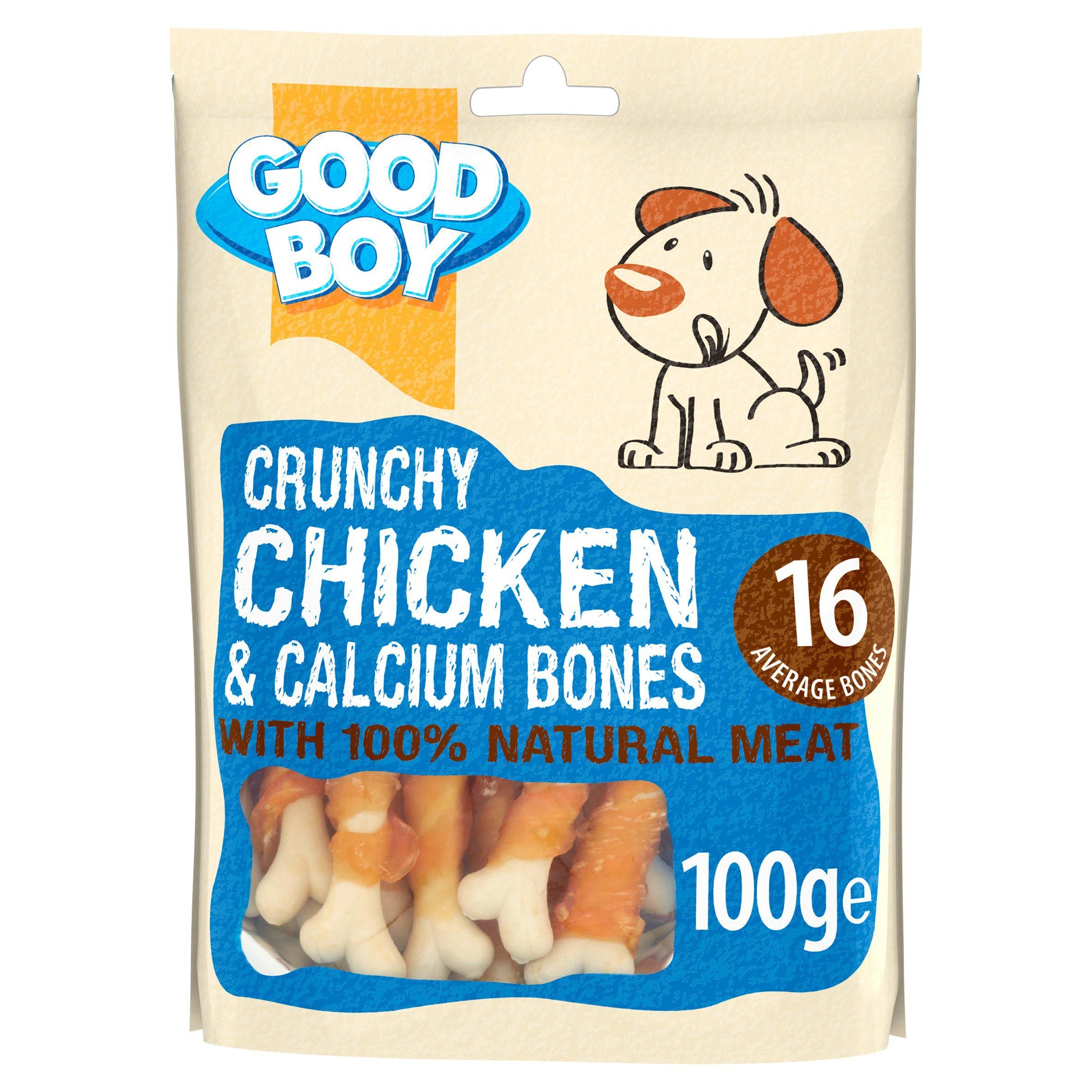 Good Boy Pawsley & Co Crunchy Chicken & Calcium Bones Dog Treats 100g Dog and Puppy Treats Sainsburys   