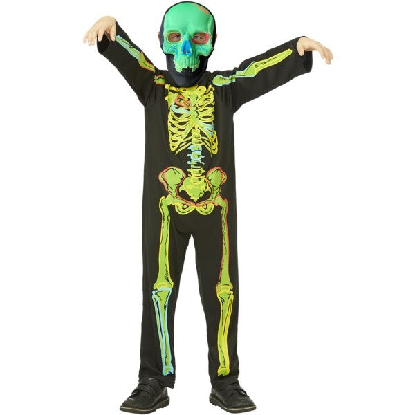 Smiffys neon skeleton glow in the dark costume, UK version