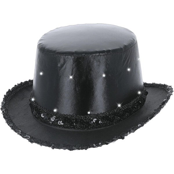 Smiffys LED light up metallic top hat (British brand)
