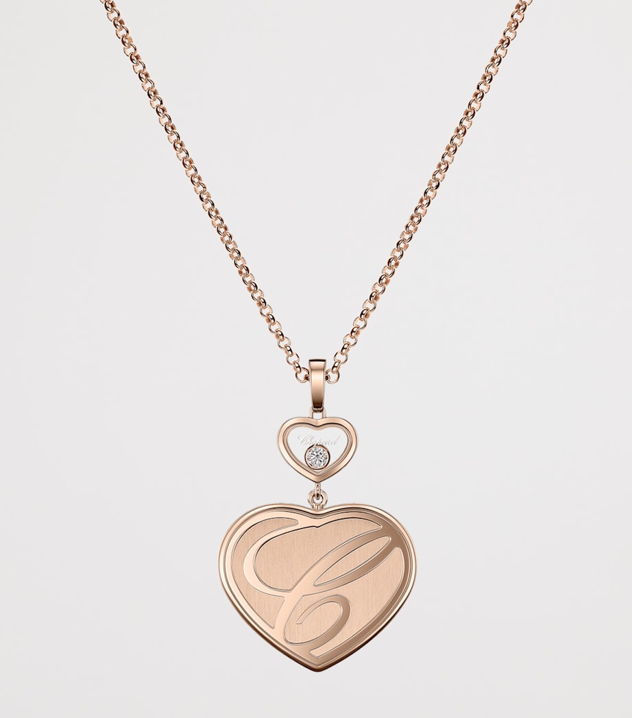 Chopard Happy Hearts rose gold diamond pendant necklace - British product