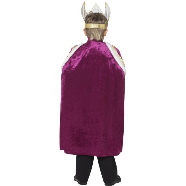 Smiffys Kiddy King Costume purple robe and crown - British product