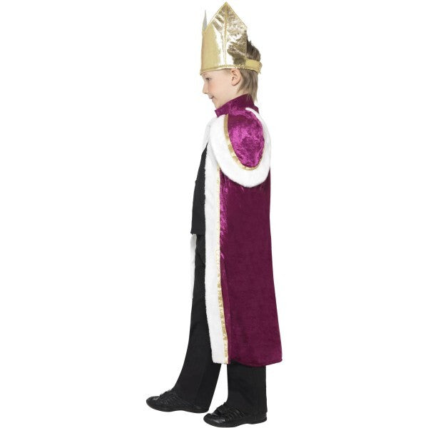 Smiffys Kiddy King Costume purple robe and crown - British product