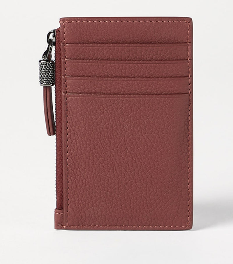 Brunello Cucinelli leather zipped card holder (British brand)