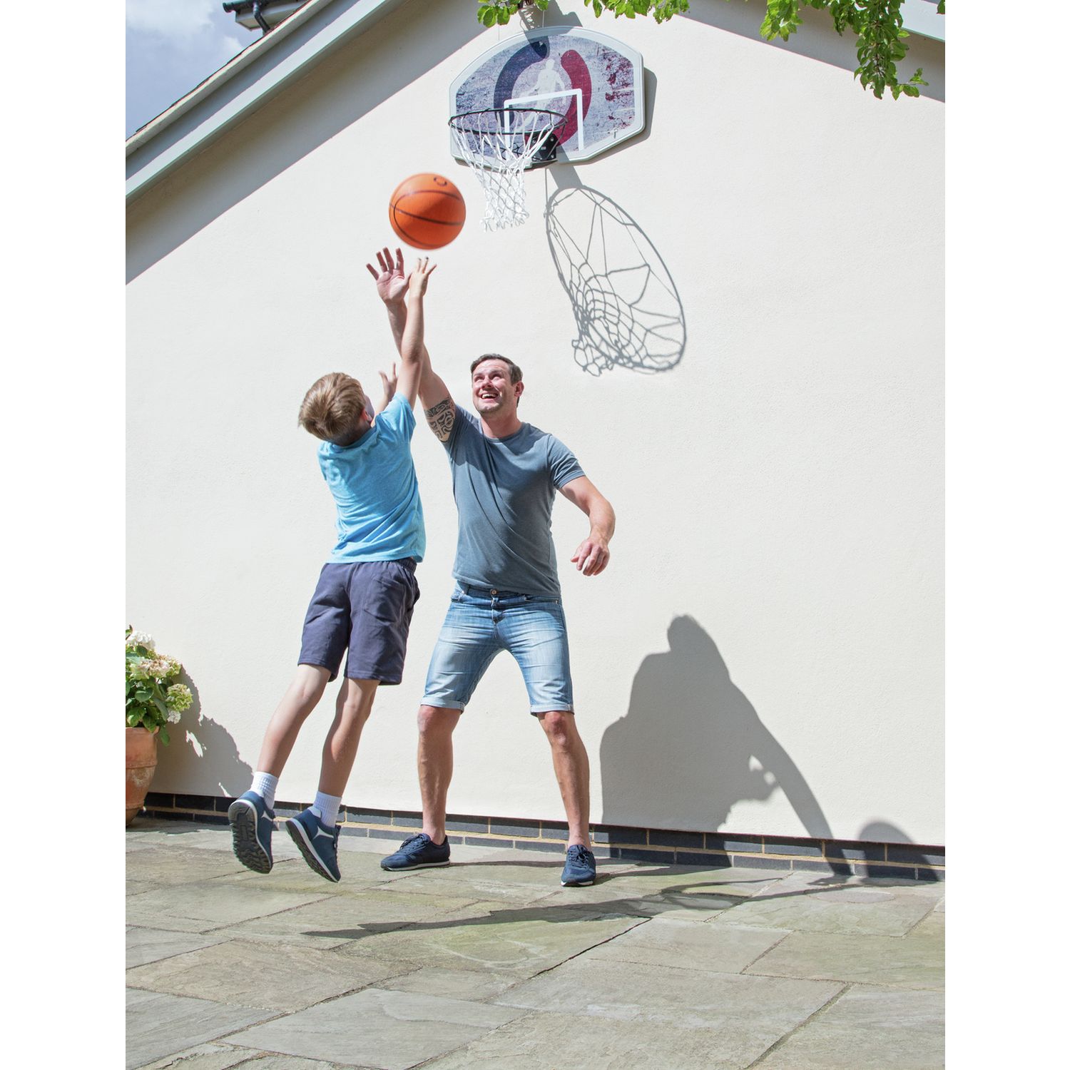 Opti basketball set with backboard, hoop and ball (British brand)