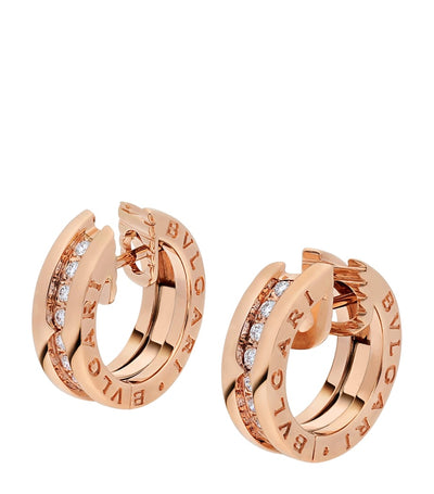 Harrods Bvlgari Rose Gold and Diamond B.zero1 Hoop Earrings- Buy online at McGrocer