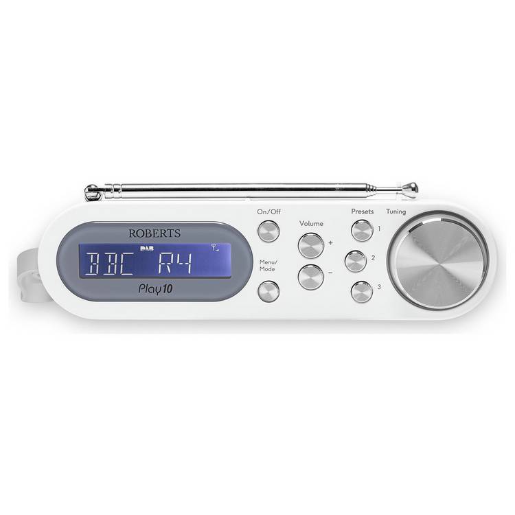 Roberts Play 10 portable DAB radio in White, UK version